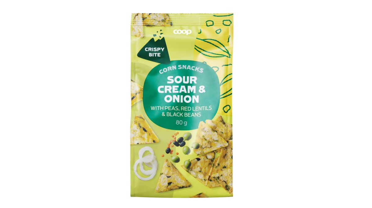 Coop corn snacks sour cream and onion