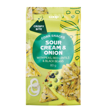 Coop corn snacks sour cream and onion