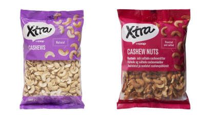 Coop återkallar två varianter av Xtra cashewnötter